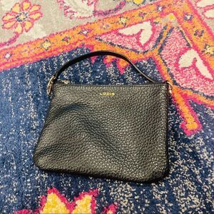 EUC Lodi’s Black Leather Clutch Wristlet Bag